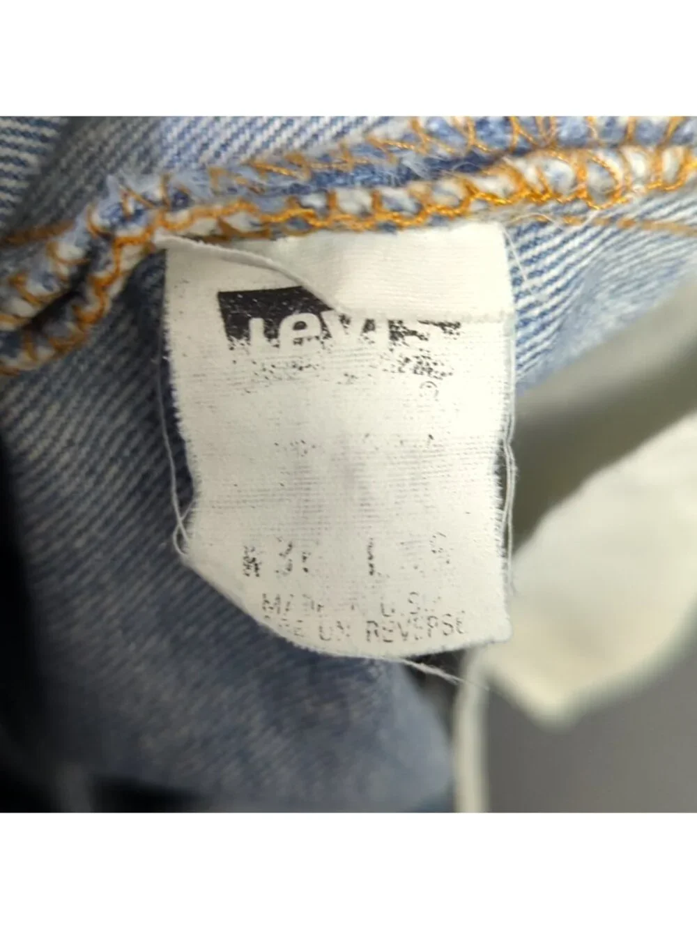 Levi's Vtg Jeans Mens 36x36 Fits 33x31 Blue 501 Straight Button Fly USA Made 90s